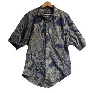 Java Lava "Go with the Flow" All Over Kokopelli Print Men's Shirt Men Large